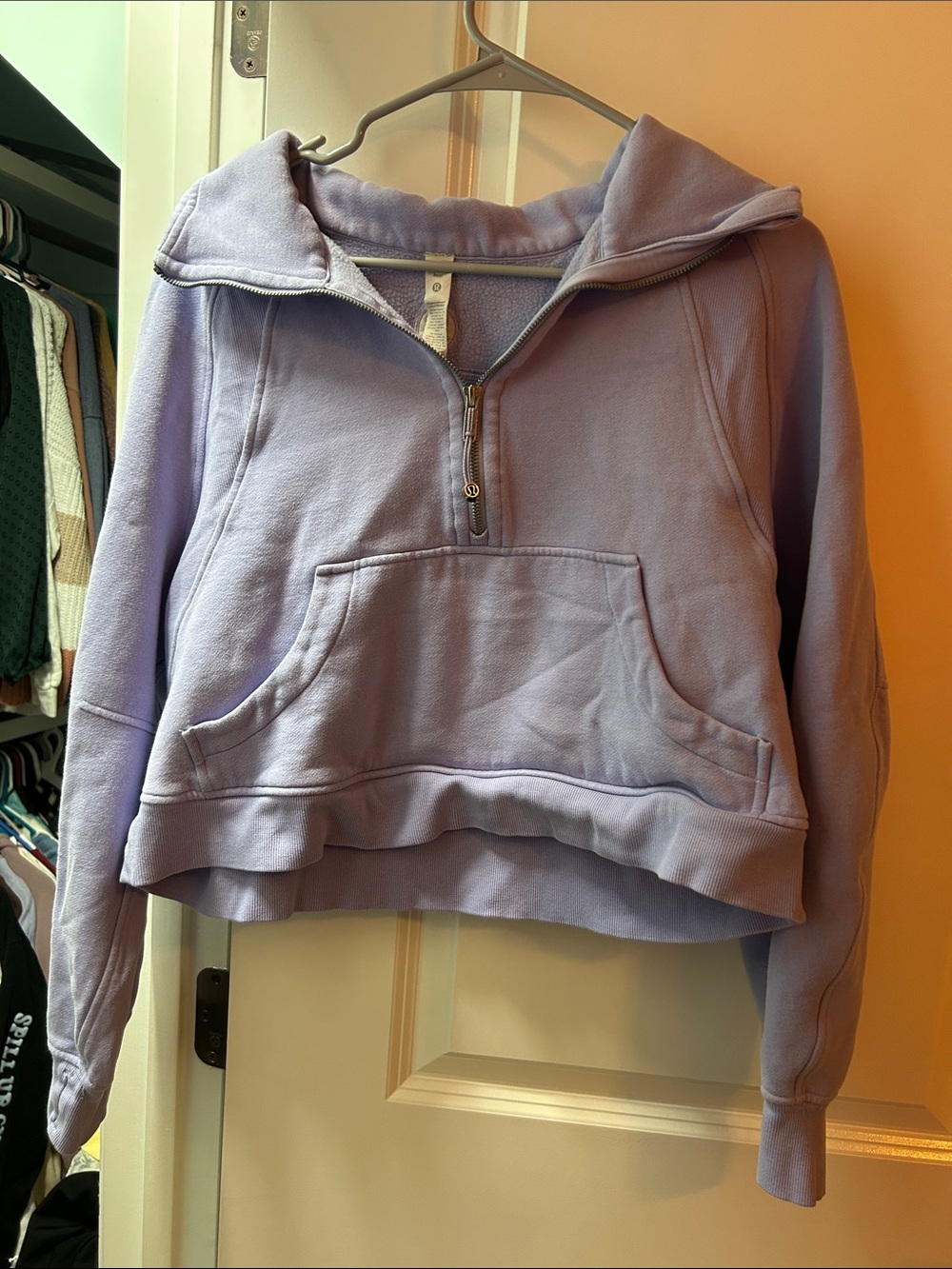 lululemon athletica Lilac Cropped Scuba half-zip Pullover